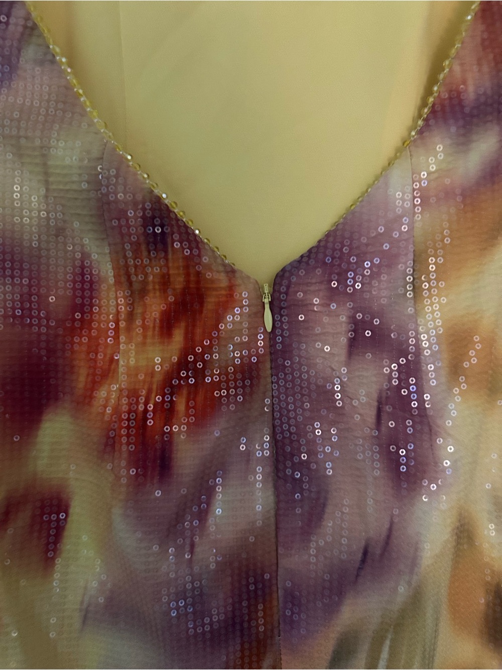 Tie-Dye Yellow & Purple Spaghetti-Strap Maxi Dress - Picture 7 of 8